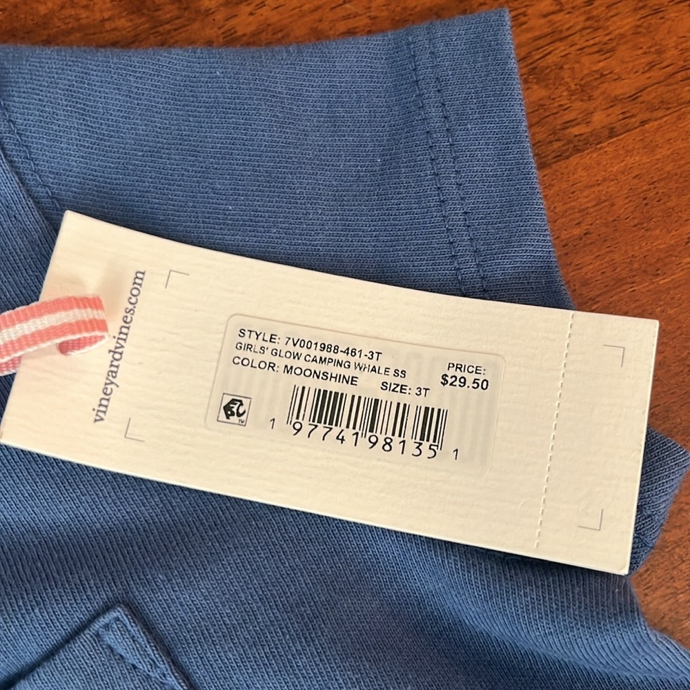 NWT Vineyard Vines GLOW IN THE DARK Blue Camping T-Shirt - Picture 5 of 5